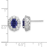 14kw 1 1/5ct Lab Grown Dia VS/SI+ G+ & Cr Sapp Halo Post Earrings