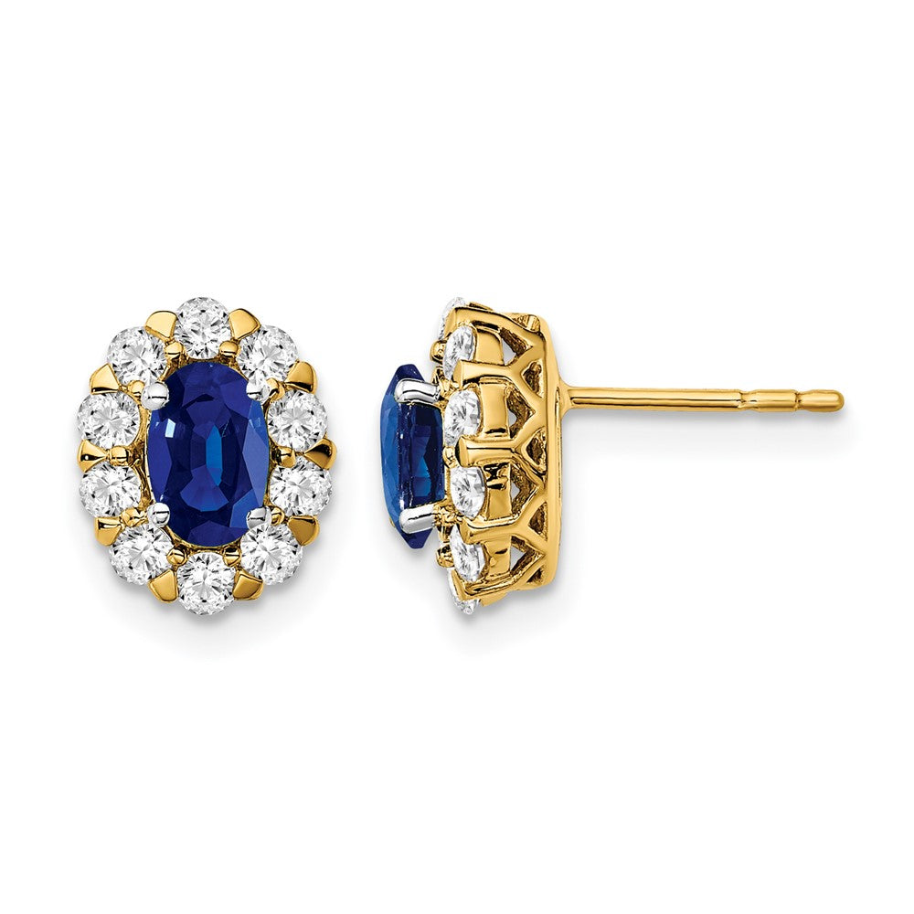 14k 5/8 ct Lab Grown Diamond VS/SI+ G+ & Cr Sapp Halo Post Earrings