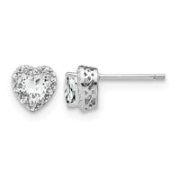 Sterling Silver Rhodium-plated White Topaz and Diamond Earrings
