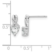Sterling Silver Rhodium-plated White Topaz and Diamond Earrings