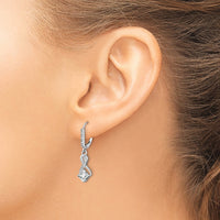 Sterling Silver Rhodium-plated White Topaz and Diamond Earrings