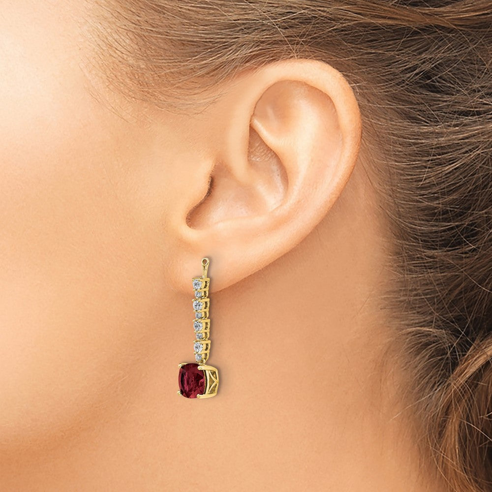 14k 5/8 ct Lab Grown Diamond VS/SI+ G+ & Cr Ruby Earring Jackets