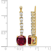 14k 5/8 ct Lab Grown Diamond VS/SI+ G+ & Cr Ruby Earring Jackets