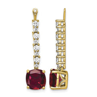 14k 5/8 ct Lab Grown Diamond VS/SI+ G+ & Cr Ruby Earring Jackets
