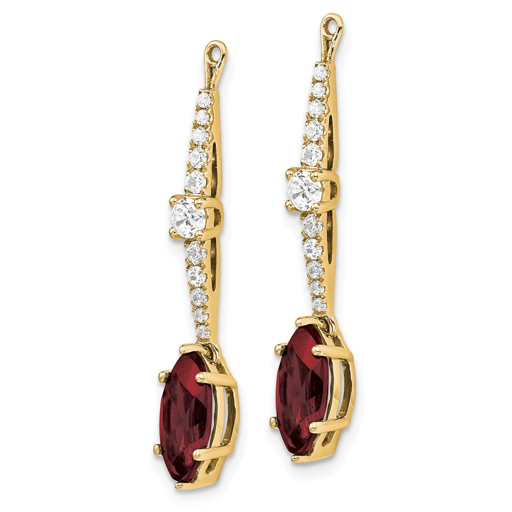 14k 1/2 ct Lab Grown Diamond VS/SI+ G+ & Cr Ruby Earring Jackets