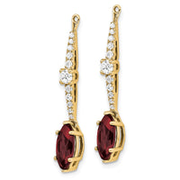 14k 1/2 ct Lab Grown Diamond VS/SI+ G+ & Cr Ruby Earring Jackets