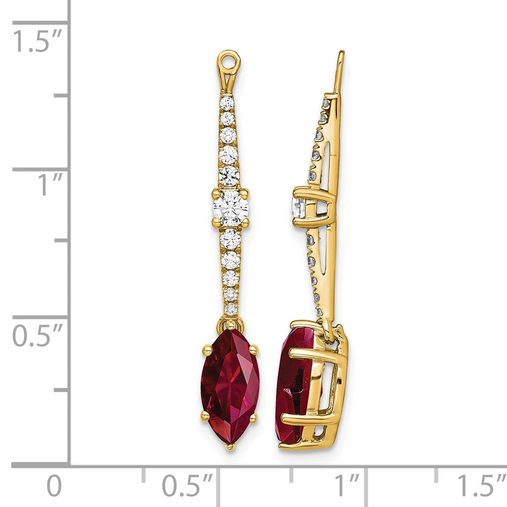 14k 1/2 ct Lab Grown Diamond VS/SI+ G+ & Cr Ruby Earring Jackets