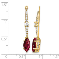 14k 1/2 ct Lab Grown Diamond VS/SI+ G+ & Cr Ruby Earring Jackets