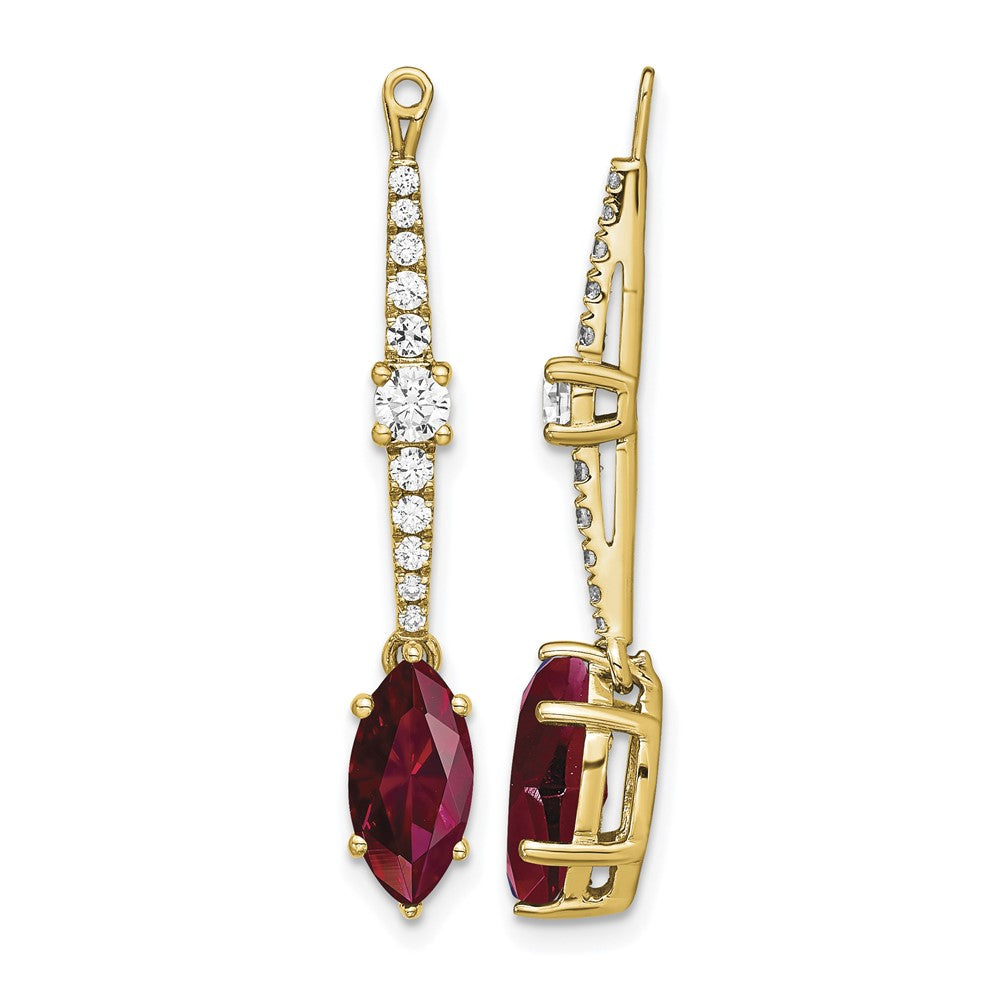 14k 1/2 ct Lab Grown Diamond VS/SI+ G+ & Cr Ruby Earring Jackets