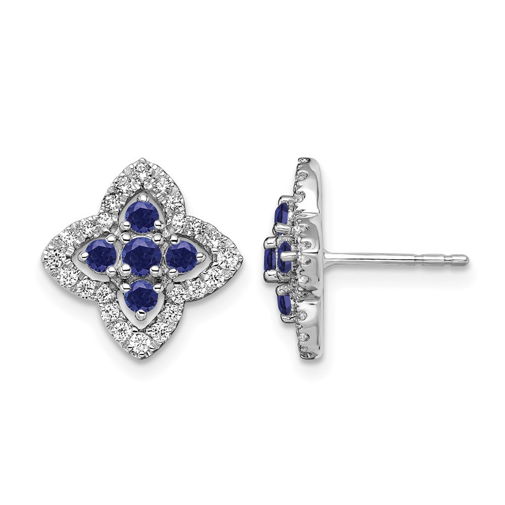 14kw 1/3ct Lab Grown Dia VS/SI+ G+ & Cr Sapp Fashion Post Earrings