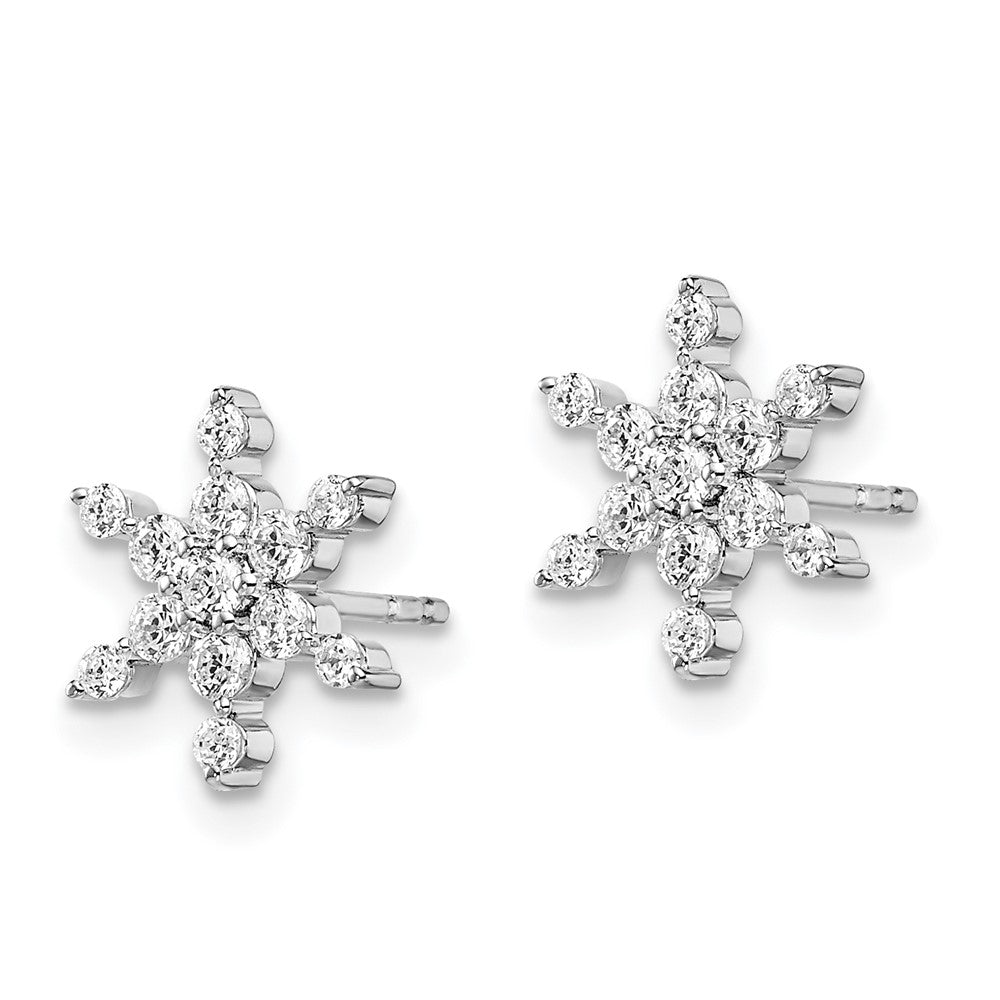 14k White Gold 1/2 ct Lab Grown Diamond VS/SI+ G+ Comp Star Post Earrings