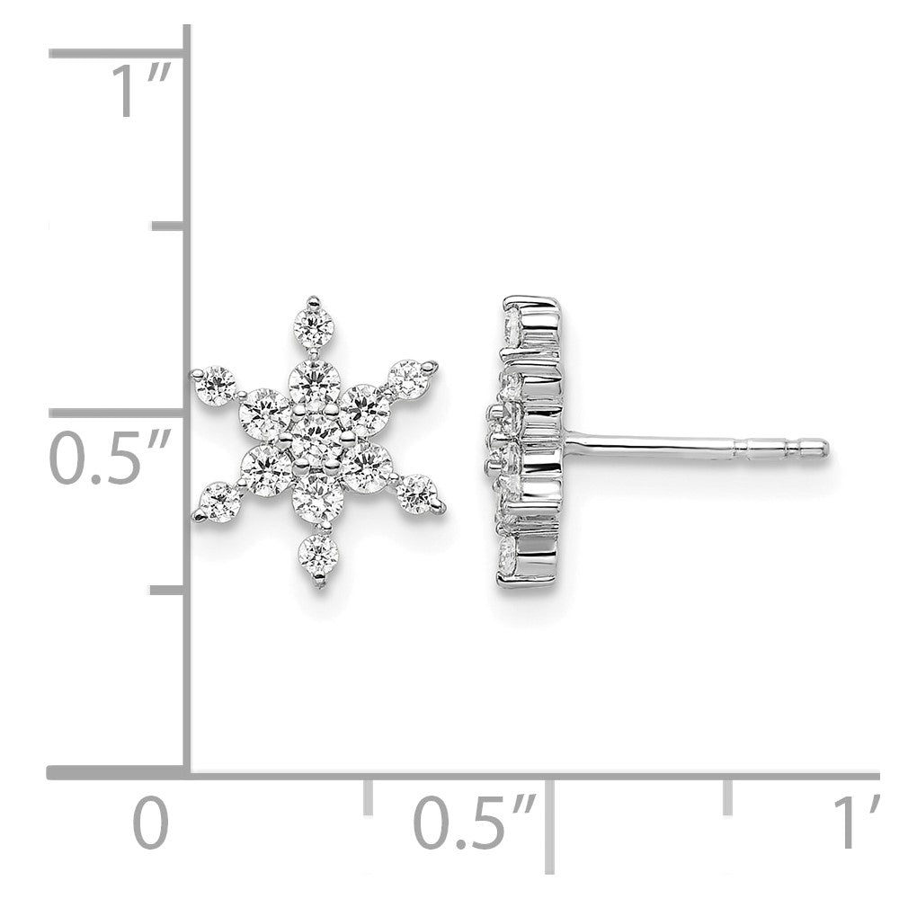 14k White Gold 1/2 ct Lab Grown Diamond VS/SI+ G+ Comp Star Post Earrings