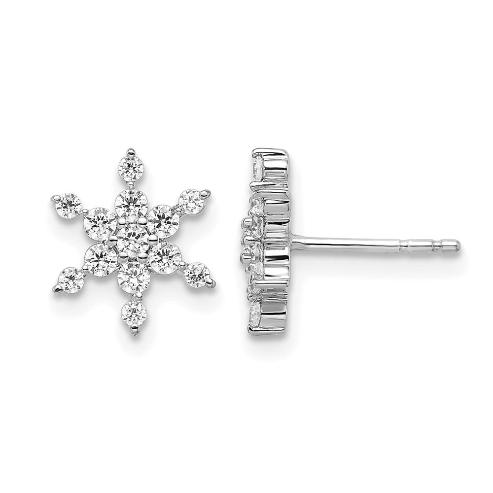 14k White Gold 1/2 ct Lab Grown Diamond VS/SI+ G+ Comp Star Post Earrings