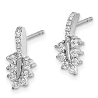 14k White Gold 3/8 ct Lab Grown Diamond VS/SI+ G+ Comp Leaf Post Earrings