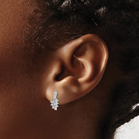 14k White Gold 3/8 ct Lab Grown Diamond VS/SI+ G+ Comp Leaf Post Earrings