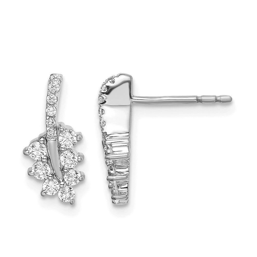 14k White Gold 3/8 ct Lab Grown Diamond VS/SI+ G+ Comp Leaf Post Earrings