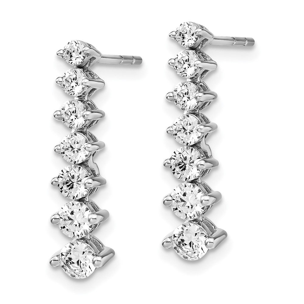 14kw 1 1/2ct Lab Grown Dia VS/SI+ G+ Comp Graduating Drop Post Earrings
