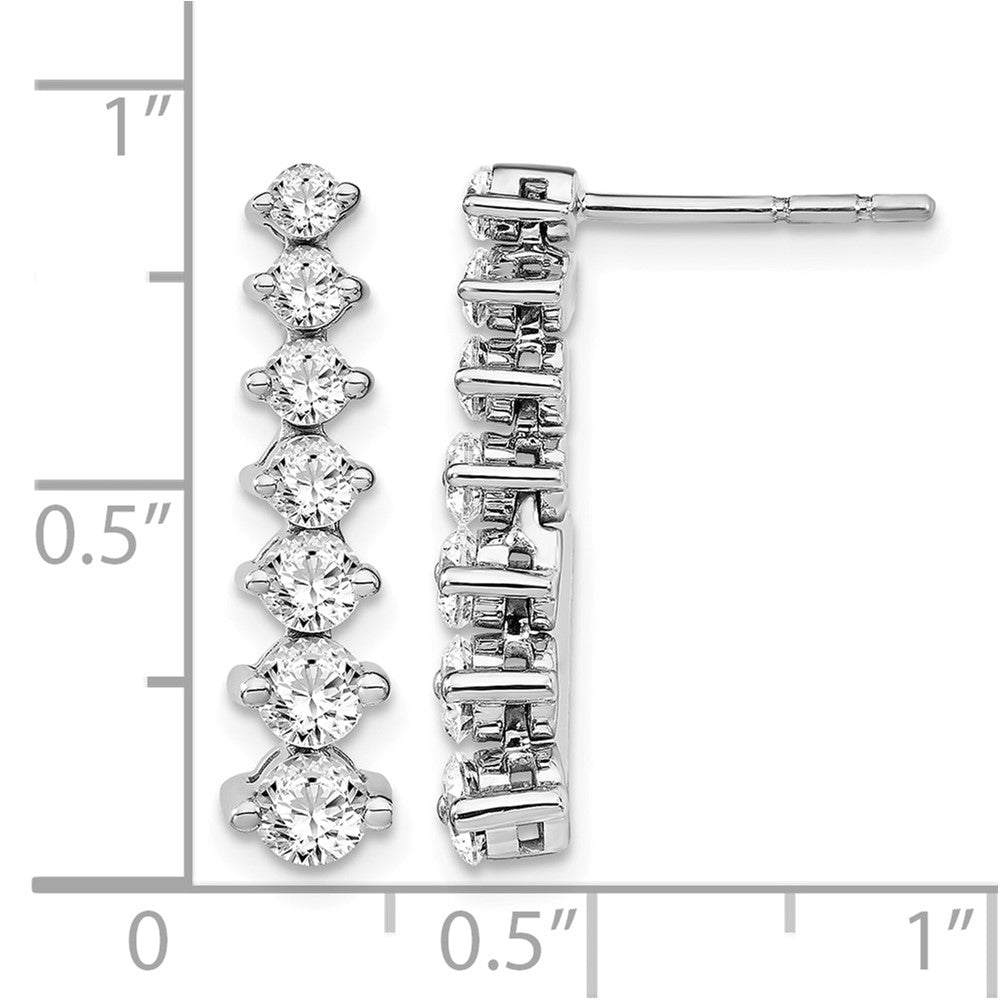 14kw 1 1/2ct Lab Grown Dia VS/SI+ G+ Comp Graduating Drop Post Earrings