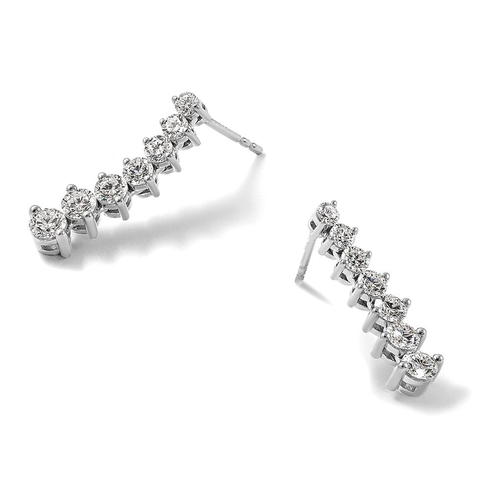 14kw 1 1/2ct Lab Grown Dia VS/SI+ G+ Comp Graduating Drop Post Earrings