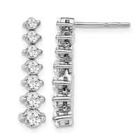 14kw 1 1/2ct Lab Grown Dia VS/SI+ G+ Comp Graduating Drop Post Earrings