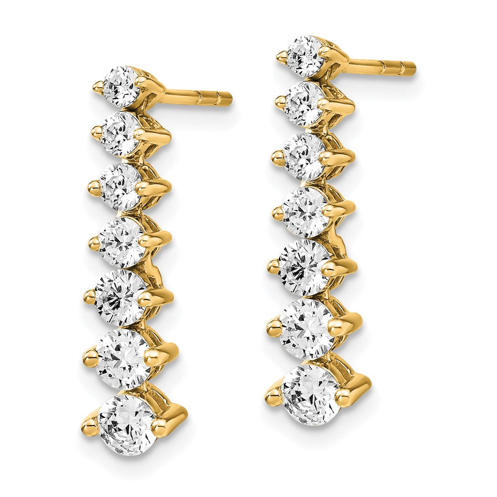 14k 1 1/2ct Lab Grown Dia VS/SI+ G+ Comp Graduating Drop Post Earrings