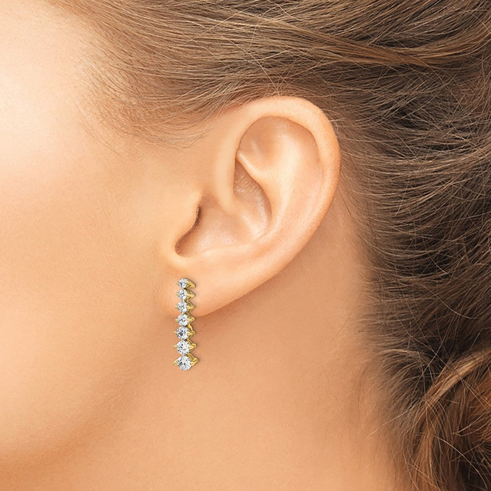 14k 1 1/2ct Lab Grown Dia VS/SI+ G+ Comp Graduating Drop Post Earrings