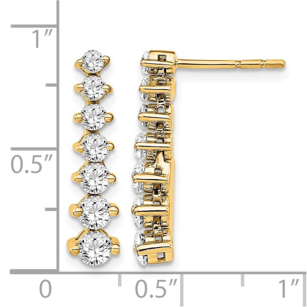 14k 1 1/2ct Lab Grown Dia VS/SI+ G+ Comp Graduating Drop Post Earrings