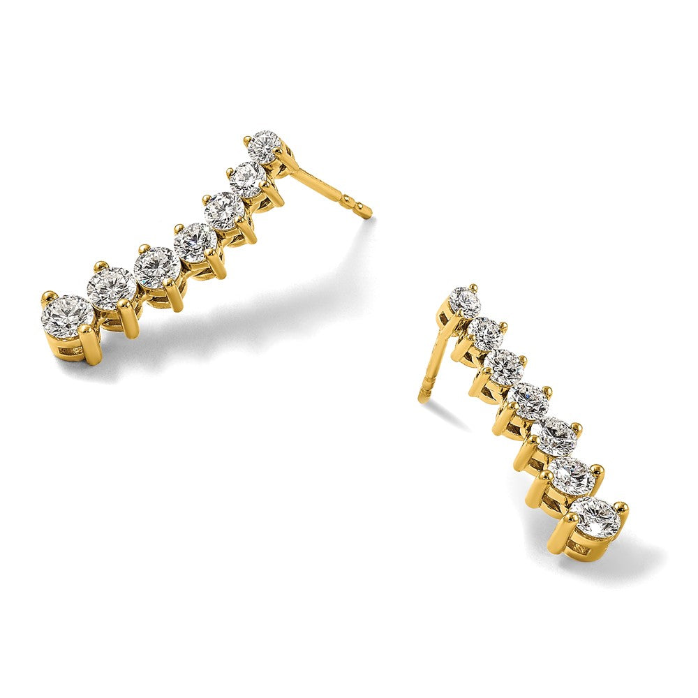 14k 1 1/2ct Lab Grown Dia VS/SI+ G+ Comp Graduating Drop Post Earrings