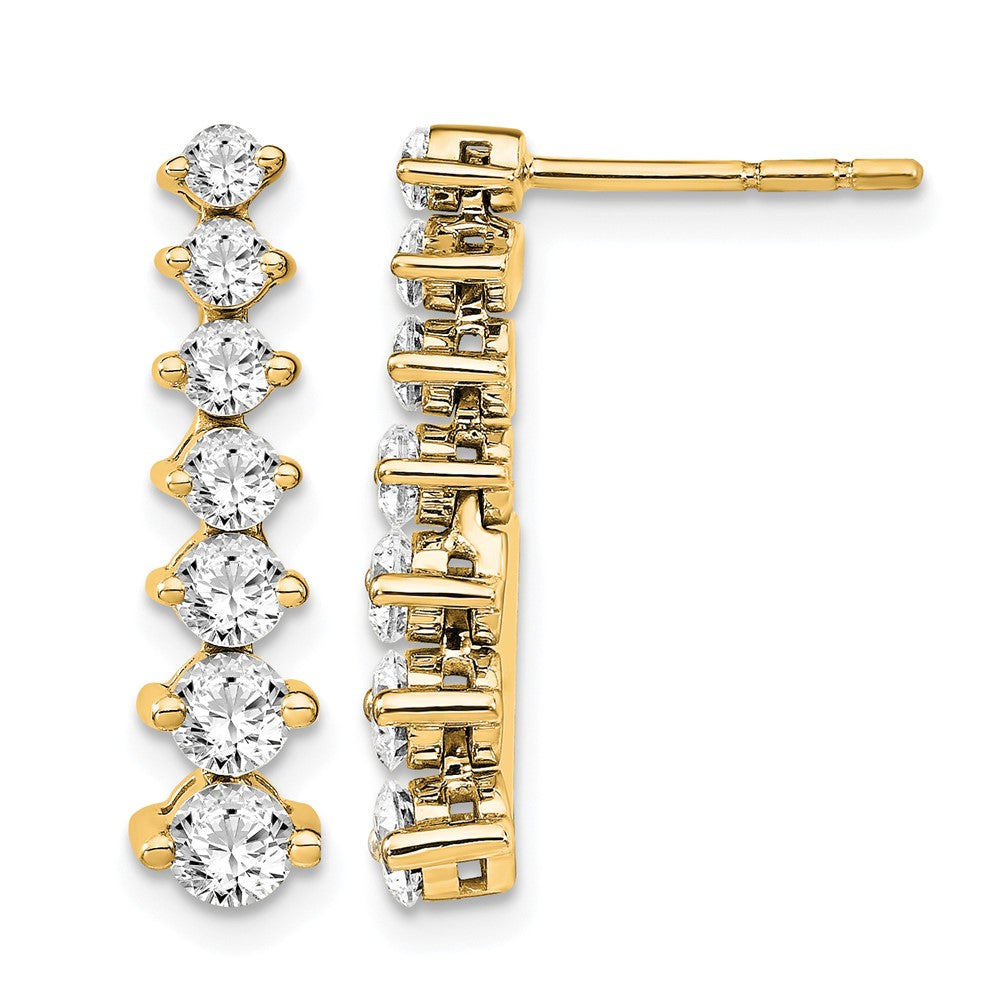 14k 1 1/2ct Lab Grown Dia VS/SI+ G+ Comp Graduating Drop Post Earrings