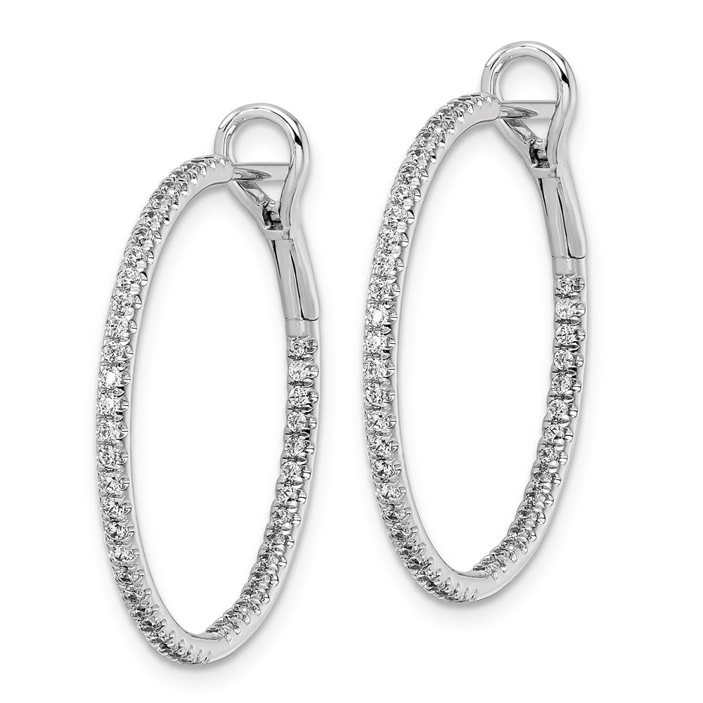 14k White Gold 3/4 ct Lab Grown Diamond VS/SI+ G+ In/Out Hoop Earrings