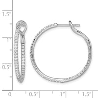 14k White Gold 3/4 ct Lab Grown Diamond VS/SI+ G+ In/Out Hoop Earrings