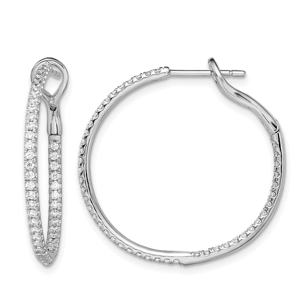 14k White Gold 3/4 ct Lab Grown Diamond VS/SI+ G+ In/Out Hoop Earrings