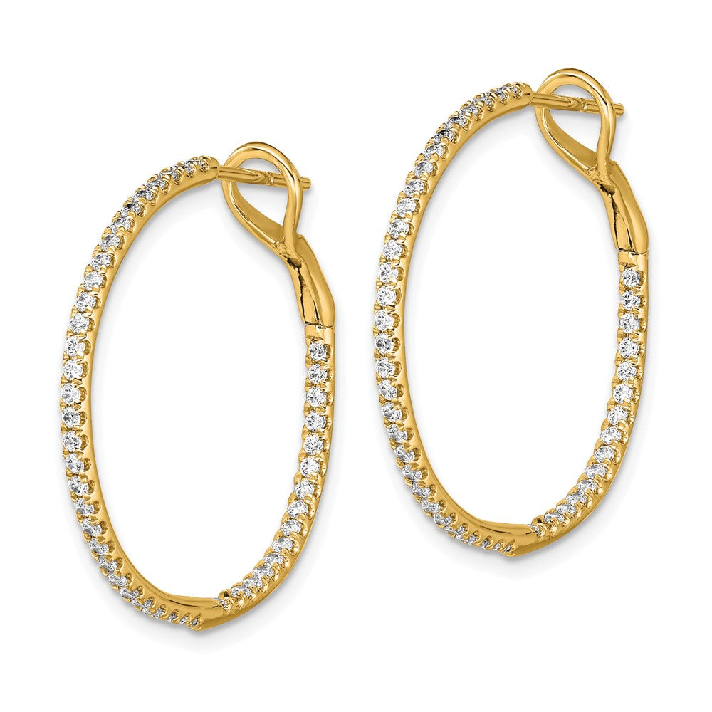 14k 3/4 ct Lab Grown Diamond VS/SI+ G+ In/Out Hoop Earrings