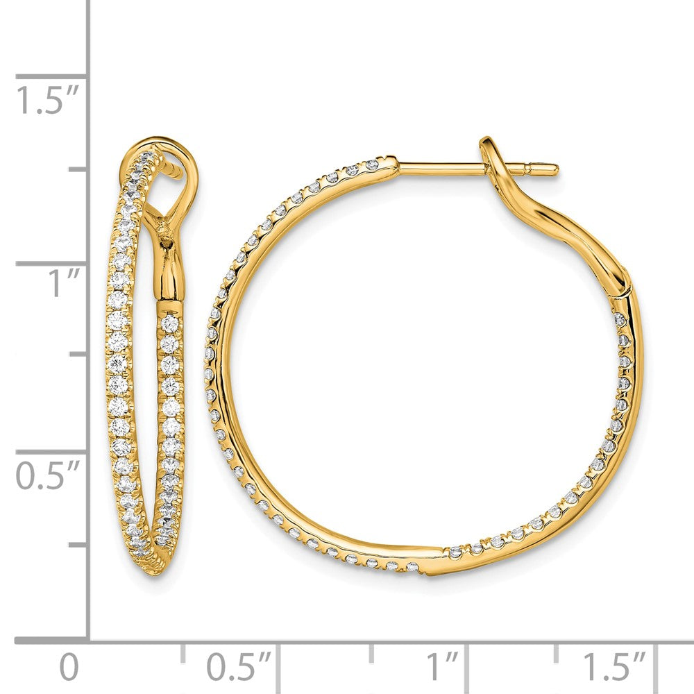 14k 3/4 ct Lab Grown Diamond VS/SI+ G+ In/Out Hoop Earrings
