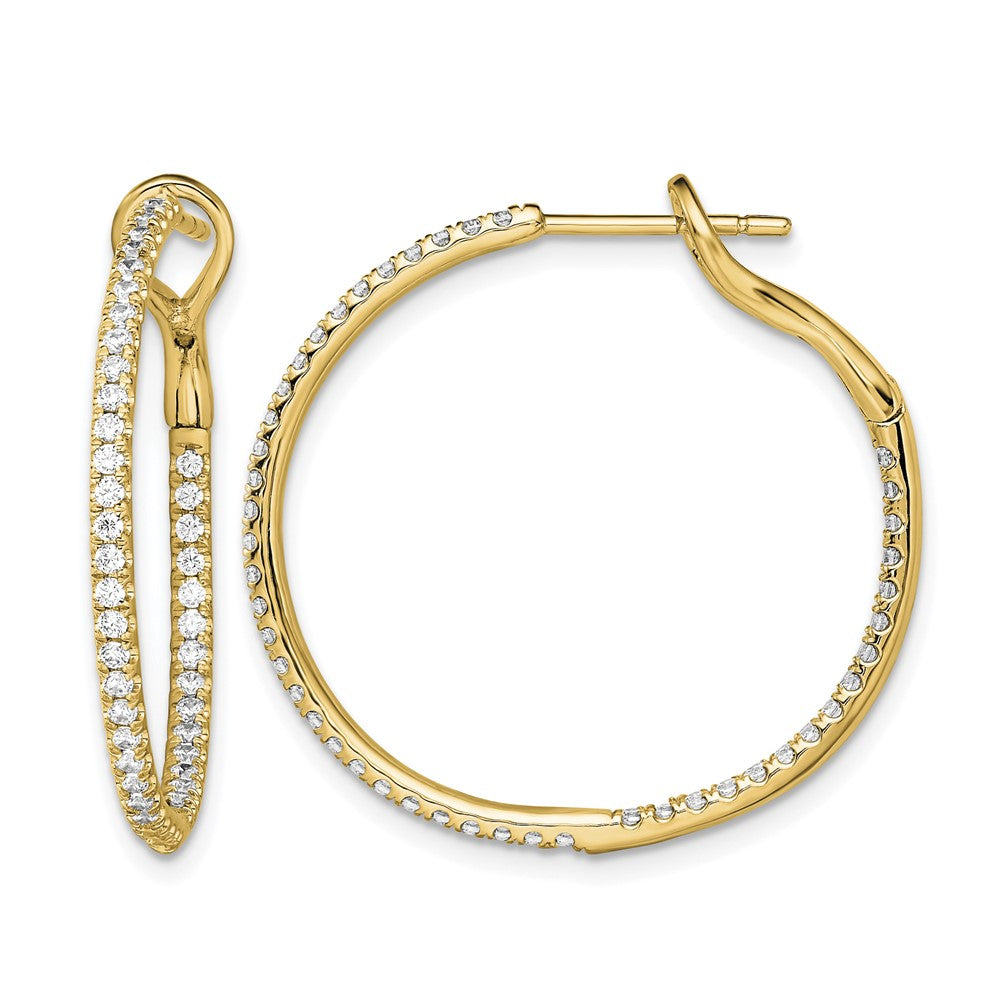 14k 3/4 ct Lab Grown Diamond VS/SI+ G+ In/Out Hoop Earrings