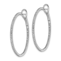 14k White Gold 1 ct Lab Grown Diamond VS/SI+ G+ In/Out Hoop Earrings
