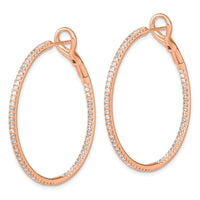 14k 1 ct Lab Grown Diamond VS/SI+ G+ In/Out Hoop Earrings