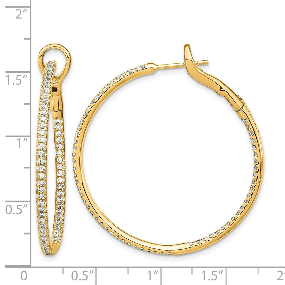 14k 1 ct Lab Grown Diamond VS/SI+ G+ In/Out Hoop Earrings