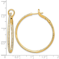 14k 1 ct Lab Grown Diamond VS/SI+ G+ In/Out Hoop Earrings