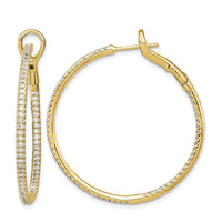 14k 1 ct Lab Grown Diamond VS/SI+ G+ In/Out Hoop Earrings