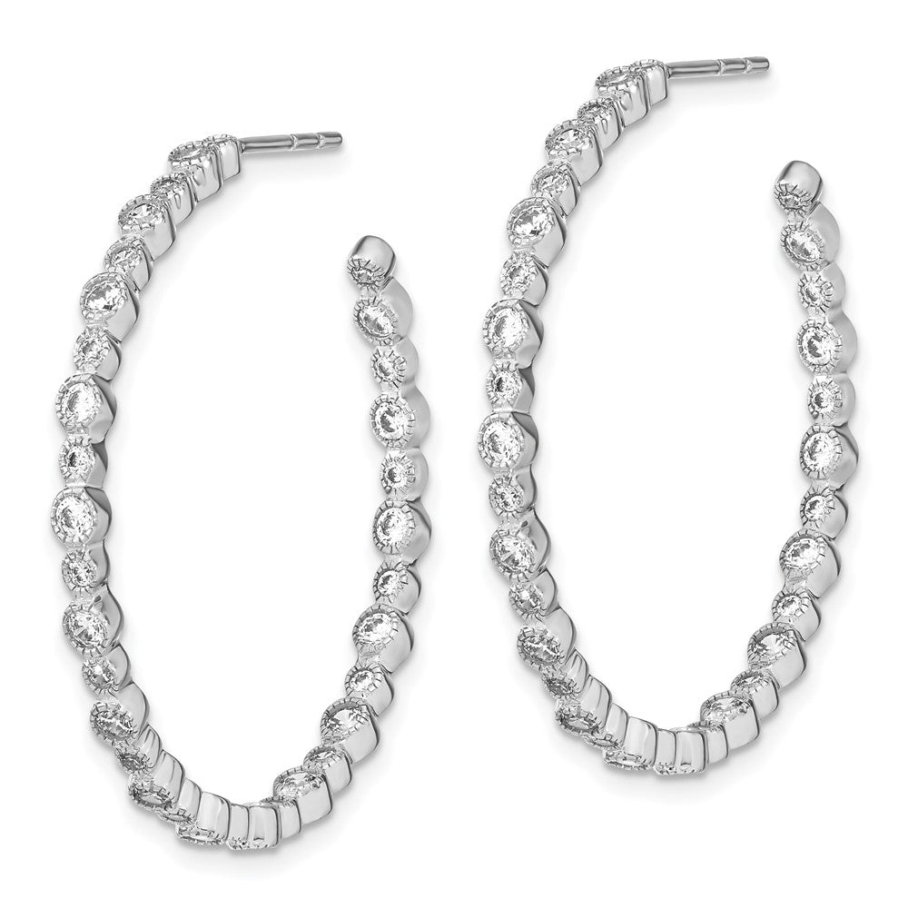 14kw 1 1/2ct Lab Grown Dia VS/SI+ G+ Comp. Circle Bezel Hoop Earrings