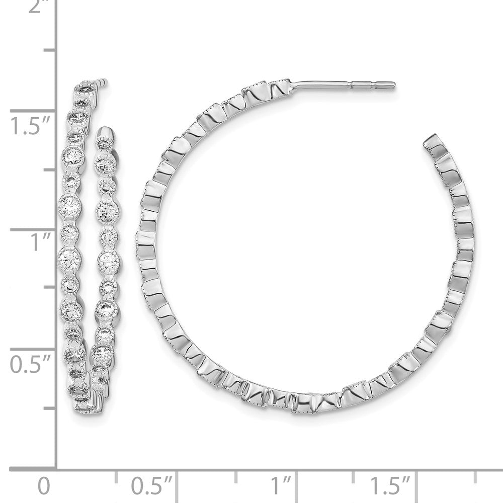 14kw 1 1/2ct Lab Grown Dia VS/SI+ G+ Comp. Circle Bezel Hoop Earrings