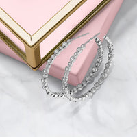 14kw 1 1/2ct Lab Grown Dia VS/SI+ G+ Comp. Circle Bezel Hoop Earrings