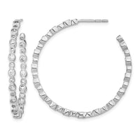 14kw 1 1/2ct Lab Grown Dia VS/SI+ G+ Comp. Circle Bezel Hoop Earrings