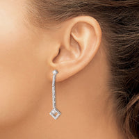 14kw 1/2ct Lab Grown Diamond VS/SI+ G+ Comp Dangle Post Earrings