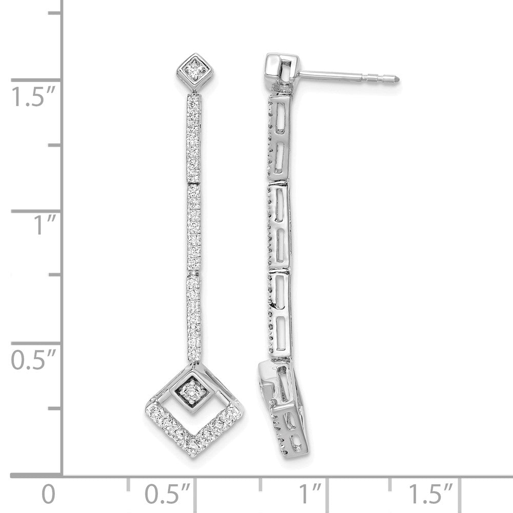 14kw 1/2ct Lab Grown Diamond VS/SI+ G+ Comp Dangle Post Earrings