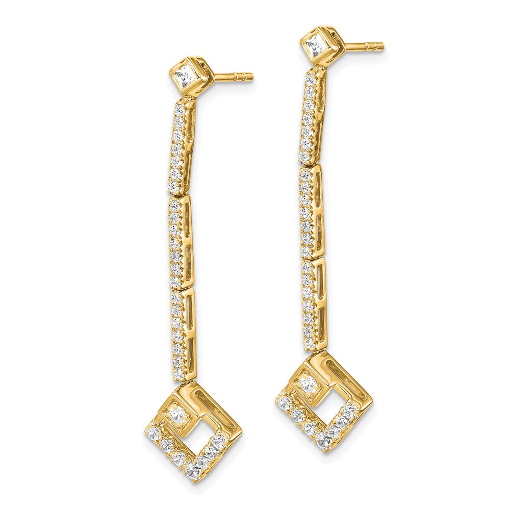 14k 1/2ct Lab Grown Diamond VS/SI+ G+ Comp Dangle Post Earrings