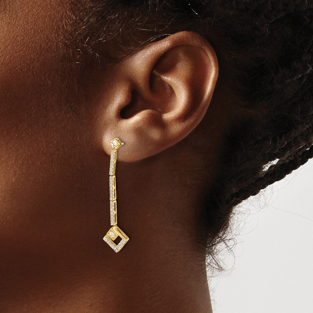 14k 1/2ct Lab Grown Diamond VS/SI+ G+ Comp Dangle Post Earrings