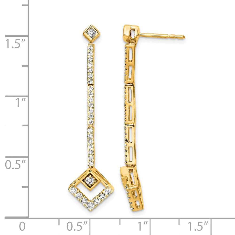 14k 1/2ct Lab Grown Diamond VS/SI+ G+ Comp Dangle Post Earrings