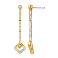 14k 1/2ct Lab Grown Diamond VS/SI+ G+ Comp Dangle Post Earrings